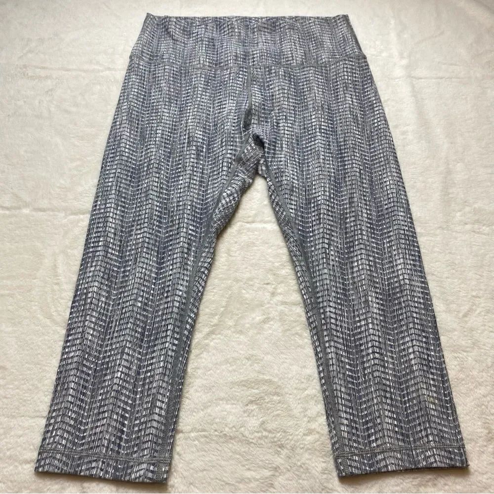 Lululemon Wunder Under High Rise Tight Arrow Jacquard Battleship Silver Spoon